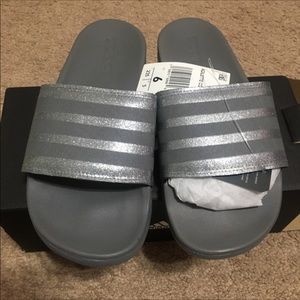 Adidas Silver Slides NIB